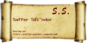 Saffer Sándor névjegykártya