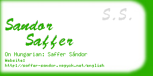 sandor saffer business card